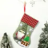 Estilos Nuevos Transfronterizos de Calcetines Navideños de Lino Tridimensionales de Dibujos Animados Bolsas de Regalo Navideñas Bolsas de Dulces Colgantes para Calcetines de Varios Tamaños