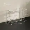 Organizador de Escritorio de Acero Inoxidable Estante de Almacenamiento Organizador de Cosméticos Estante Organizador Estante Multicapa Portavasos Tocador Productos para el Cuidado de la Piel