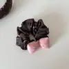 Scrunchie de Renda Floral Estilo Melard Vintage para Meninas, Elástico Dupla Camada para Rabo de Cavalo, Acessório de Cabelo Corda Floral