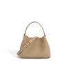 Mini Bolso Cubo para Mujer Bolso Cesta Vegetal Suave Diseño de Textura de Mano Hombro Único Cruzado Nicho Piel de Vaca de Primera Capa Color Albaricoque