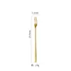 Cuchara y Tenedor para Hielo de Acero Inoxidable 304 Estilo Coreano, Cuchara para Revolver Té de Flor de Miel, Cuchara de Mango Largo para Té con Leche y Café, Tenedor y Cuchara para Postre