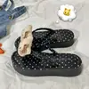 Cómodas para usar al aire libre, elegantes para el verano, artículo popular de celebridad de internet, estilo de hada versátil, casual, que aumenta la altura, suela suave, sandalias chanclas