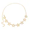 Cadena de Cintura Cruzada Europea y Americana Estilo Ins Moda Recortada Estrella de Cinco Puntas para Mujer Cadena Corporal Sencilla y Versátil con Empalmes