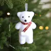 Adorno de Gorro Navideño de Osito, Colgante de Muñeco de Nieve de Espuma Blanca Navideña, Suministros Decorativos de Atmósfera Navideña para Ventas Transfronterizas