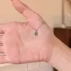 Plata de Ley S925 Chapada en Oro Blanco Color Paraíba Forma de Gota de Agua Cadena para Clavícula de Circonita para Mujer Lujo Ligero Temperamento Versátil Sensación de Alta Gama