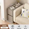 Mesita de Noche Ultraestrecha, Gabinete de Almacenamiento Simple, Gabinete Estrecho para Espacios Pequeños en el Dormitorio con Cajones de Madera Maciza, Estante Pequeño Creativo para Mesita de Noche