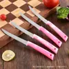 Nuevo Modelo Juego de Cuchillos para Bistec de Acero Inoxidable con Base de Almacenamiento, Juego de Seis Piezas con Mangos Patrón Nube para Cortar Bistec y Platos de Estilo Occidental