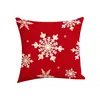 Funda de almohada roja de Navidad Funda de almohada con estampado de letras de lino de imitación navideño Funda de cojín decorativa para sofá sala de estar