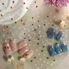 Nuevas pegatinas para uñas 3D planas de moda en rosa y azul con pentagramas para comercio exterior transfronterizo DH1122