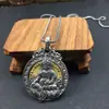 Joyería de plata de ley 925 al por mayor colgante giratorio de seis palabras mantra personalidad plata tailandesa incrustada pendant de cobre amarillo para hombres y mujeres