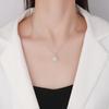 Collar con colgante de moissanita para mujer, collar de plata de ley S925 con cuatro garras, bolsa redonda, cadena para suéter de alta gama, venta al por mayor de fábrica