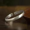 Pulseira Simples Coração de Lótus Sutra Feminina Nicho Jovem Estilo Étnico Retro Abertura Sólida Presente para Mãe