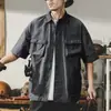 Chamarra tipo camisa de trabajo estilo americano original con precio de privacidad para hombre, nueva tendencia de verano funcional para exteriores de secado rápido con manga corta