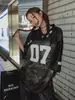 Retro Americano No. 07 Jersey de Hip-Hop para Hombre y Mujer en Verano, Camiseta de Manga Corta de Secado Rápido de Seda de Hielo, Marca de Moda High Street de Media Manga