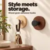 Gancho de ventosa con veta de madera cruzada sin perforaciones para baño, inodoro, detrás de la puerta, gancho adhesivo traceless de alta carga, venta al por mayor