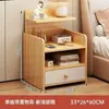 Mesita de noche de madera maciza, diseño estrecho, lujo ligero, sensación de alta gama, adecuada para apartamentos de alquiler y espacios pequeños, armario de almacenamiento integrado, mesita de noche ultraestrecha para dormitorio