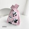 Bolso de Diseño Nicho Estilo Coreano Bolso de Hombro Tejido para Niña Lindo Bolso de Mano Panda Bolso Cuadrado Pequeño