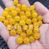 Óleo de Frango Contas de Lótus Amarelas Contas Redondas Jade Contas Soltas Jade Quartzito Amarelo Dourado Pulseira Colar Acessórios de Joalheria Contas