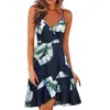 Vestido de Verano 2025 de Amazon para Mujer, Sexy, de Moda, con Cuello en V, Tirantes, sin Mangas, Espalda Descubierta, con Vendaje, Estampado, de Corte Amplio