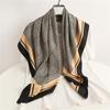 Elegante bufanda de seda para mujer, 90 cm, de sarga de seda, cuadrada, grande, sencilla, con protección solar, decorativa, tipo chal, tipo chidot.