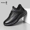 Sapatos Masculinos Atacado Primavera e Outono Novo Estilo Couro Genuíno Solado Macio Respirável Esportivos de Couro Masculinos com Solado Grosso Versáteis Casuais Masculinos Tendência