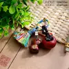 Pingente de Cipreste Esculpido de Caqui para Boa Sorte, Chaveiro, Corrente de Celular, Acessório de Bolsa