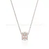 Colar da Sorte com Contas de Cristal Swarovski Anel Duplo, Pulseira de Cristal Swarovski Entrelaçada, Brincos, Anel para Mulheres