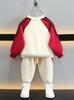 1049 Conjunto de Sudadera para Niños Primavera y Otoño Bloque de Color Sudadera con Mangas Raglán Elegante Conjunto Deportivo de Dos Piezas para Niños Otoño Otoño