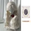 [Oro Claro Cariño] Peluca de Oro Blanco Onda de Agua Moda Femenina Cobertura Completa de Cabeza Peluca Larga Rizada Fresca