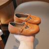Zapatos de Cuero para Niñas 2026 Otoño Nuevo Estilo Coreano Zapatos de Princesa para Bebé Suave Cuero Zapatos Planos de Moda Color Sólido Zapatos de Rendimiento
