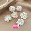 Set de Aretes Flor de Aguja Plateada Perla Aretes Elegantes Ins Coreanos Lujo Accesible Aretes de Gama Alta Wholesale Mujeres