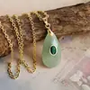 Suministro Transfronterizo de Alta Calidad de Nuevo Collar Colgante de Piedra de Cristal Natural Forma de Gota Collar Simple de Moda Joyería Cultural y Creativa