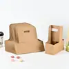 Bolsa de Papel para Empacar Marrón Portavasos para Taza de Té con Leche Café Empaque para Llevar Bolsa Portavasos para Taza Tarjeta Blanca Portavasos para Taza de Papel Kraft