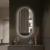 Espejo de Baño Ovalado Inteligente Antivaho Montado en Pared Espejo de Baño de Hotel con Luz LED Espejo de Tocador Táctil