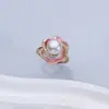 Anillo de Perla de Agua Dulce Natural para Mujer, Diseño de Lujo Ligero con Microincrustaciones, Sensación de Alta Gama, Joyería Ajustable, Venta al por Mayor
