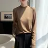 Nova Blusa de Segunda Pele Manga Longa com Gola Alta para Mulheres, Emagrecimento, Top Interno Versátil, Estilo para o Trabalho, Tricô Fino