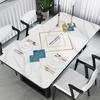 Toalha de Mesa Impermeável e à Prova de Óleo Sem Lavar Anti-Escaldante PVC Tapete de Mesa Escandinavo Vidro Macio Retangular Tapete de Mesa de Jantar Mesa de Café Zhao Zhuoyou