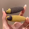 Pinza para el Cabello de Felpa Marrón Estilo Coreano con Perlas, Pinza Lateral de Gama Alta, Pinza BB para Melanina, Horquilla para Mechones Sueltos de la Frente