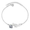 Pulsera de Cristal de Fresa Rosa Dulce de Moda para Mujer Estilo Coreano Lindo Gatito Piedra Lunar Pulsera de Cristal