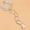 Collar Ovalado de Perlas Plegadas con Cuentas Transfronterizo Europeo y Americano, Cadena para Clavícula de Estilo Exagerado Único, Accesorio de Diseño de Nicho