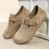 Populares zapatos cerrados de suela plana estilo Birkenstock para mujer, nueva colección de otoño 2026, mocasines Birkenstock sin cordones, mocasines y náuticos