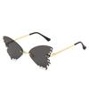 Gafas de sol Mariposa Diamante nuevas gafas de sol de moda transfronterizas para mujer tendencia de personalidad gafas de sol con lente sin montura