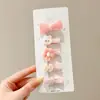 Presilhas de Cabelo com Franja para Arrumar Fios Soltos, Grampos de Cabelo de Pelúcia Outono/Inverno para Meninas, Presilhas de Cabelo com Laço para Bebês, Acessórios de Cabelo Estilo Coreano
