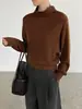 Blusa de tricô Taocuan Hepburn gola alta solta de manga comprida, coleção outono 2026, manga morcego feminina, blusa casual estilo francês, YL522
