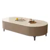 Mesa de Centro de Losa de Roca Sala de Estar Hogar Apartamento Pequeño Minimalista Moderno Mesa de Té de Piso Mesa de Café Pequeña Ovalada de Alta Gama Celebridad de Internet