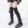 Botas, Calcetines de Bolas de Algodón Hasta la Rodilla para Mujer, Calcetines Gruesos Cálidos para Pantorrilla de Otoño e Invierno, Leggings y Cubrepiernas de Punto de Lana Lolita