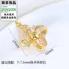Accesorios de perlas DIY, engastes de anillos de perlas, juego de pendientes geométricos huecos de trébol de cuatro hojas con circonita cúbica, a la moda y minimalista