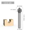 Haste de 1/4 Prata-Preta Flash Fresadora em V de Grau Profissional Fresadora para Marcenaria para Máquina de Aparar Bordas Fresadora Multifuncional para Marcenaria