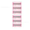 Envio Transfronteiriço Lâminas de Barbeiro Seis Camadas Depilador Rosa Depilador Manual Suporte para Lâmina Conjunto de Lâminas Barbeador