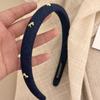 Laço de prata texturizado Faixa de cabelo jeans grampo de cabelo de blogueira faixa de cabeça doce fofa acessórios de cabelo da moda mulheres 2024